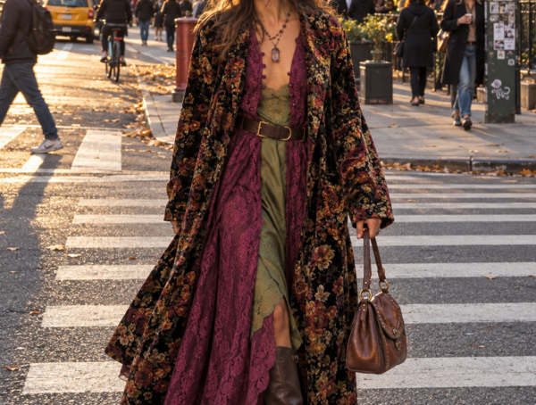 Golden Hour Crosswalk Fashion